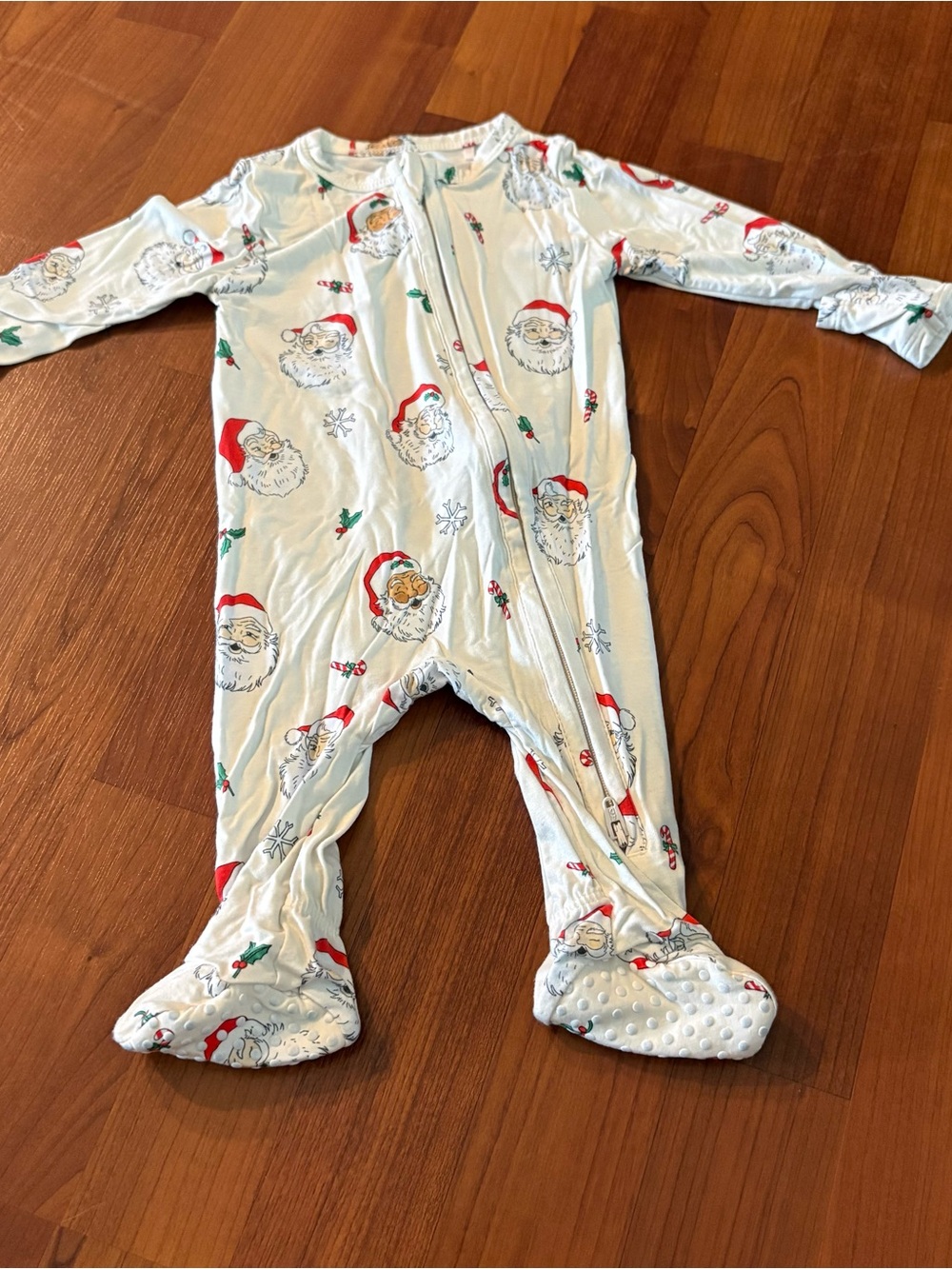 Angel Dear White Santa Zip Bamboo Sleeper 0-3M